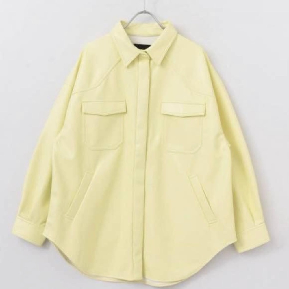KBF Japan brand butter yellow faux leather jacket free size price firm